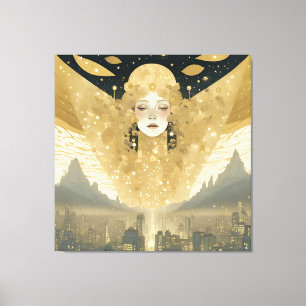 City of Angels Woman in Gold Canvas Print