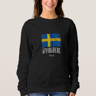City Of Åtvidaberg Sweden Se Swedish Flag Merch Gr Sweatshirt