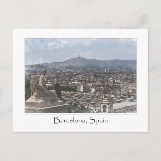 City of Barcelona Spain Cityscape Postcard (Front)