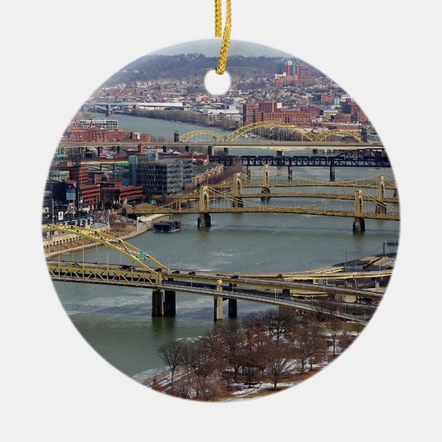 City of Bridges Ceramic Ornament (Front)