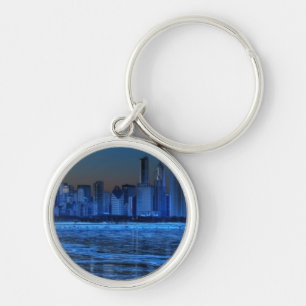 City of broad shoulders and lake Michigan Keychain