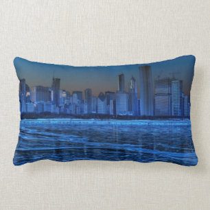 City of broad shoulders and lake Michigan Lumbar Pillow