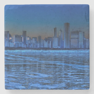 City of broad shoulders and lake Michigan Stone Coaster
