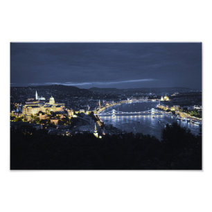 City of Budapest(Hungary) at Night Photo Print