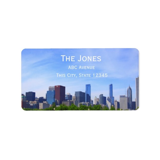 City Of Chicago address/customizable Label (Front)