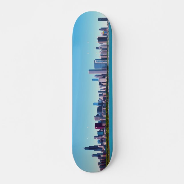City of Chicago, Illinois Skyline Panorama Skateboard (Front)