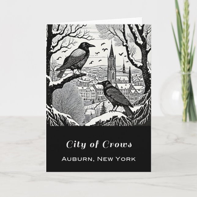 City of Crows 5x7 Carte pliée, vide à l'intérieur (Devant)