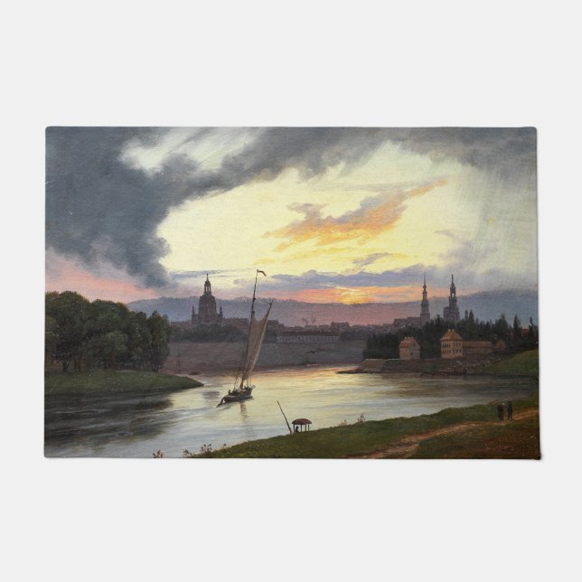 City of Dresden at Sunset (German Landscape) Doormat (Front)
