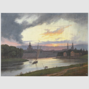 City of Dresden at Sunset (German Landscape) Tissue Paper