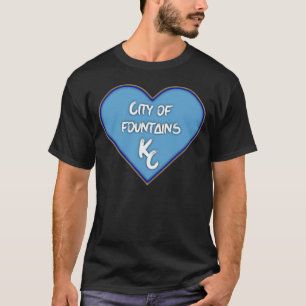 City of Fountains Heart KCMO Powder Blue Love Kan T-Shirt