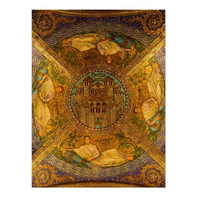 City of God Neo Byzantine mosaic cathedral ceiling Poster (Front)