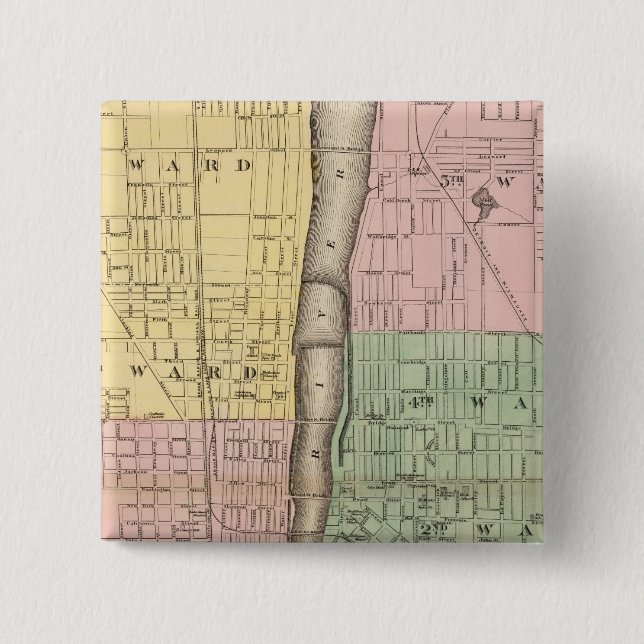City of Grand Rapids, Kent County 2 Inch Square Button (Front)