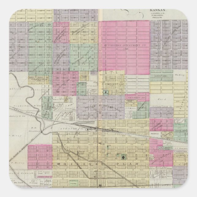 City of Hutchinson, Reno County, Kansas Square Sticker (Front)