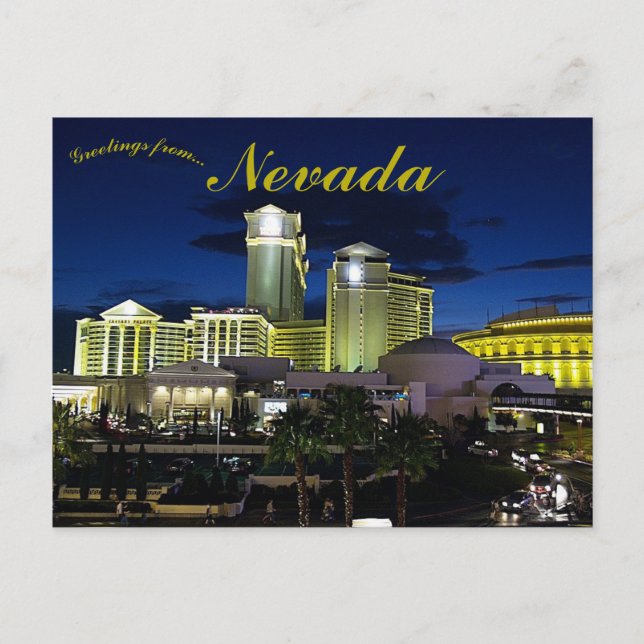 City of Las Vegas Nevada At Night Postcard (Front)