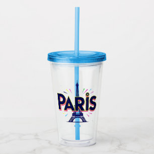 City of Lights: Bold Paris Typography Art Acrylic Tumbler