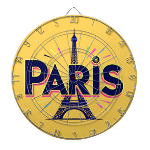 City of Lights: Bold Paris Typography Art Dartboard