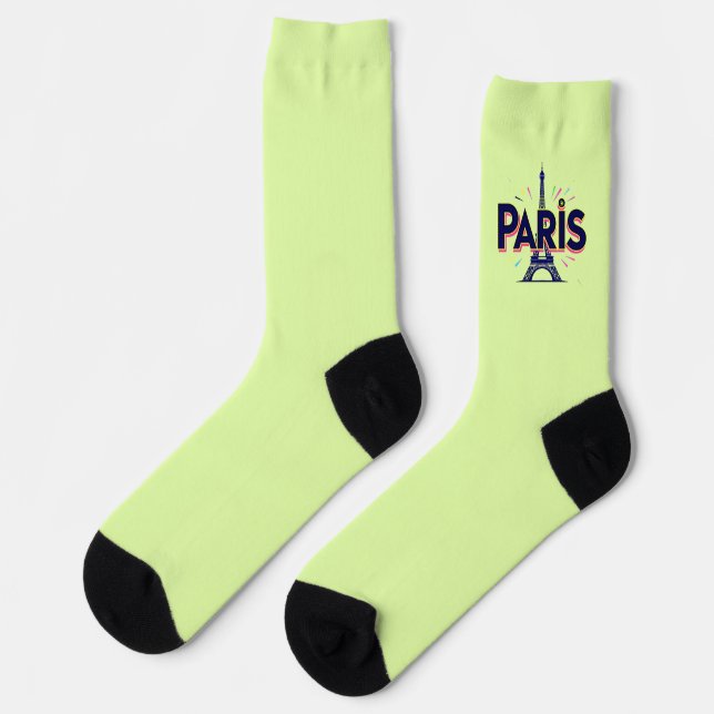 City of Lights: Bold Paris Typography Art Socks (Left)