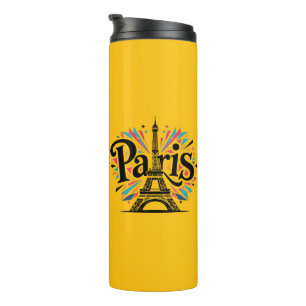 City of Lights: Bold Paris Typography Art Thermal Tumbler