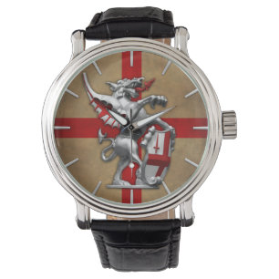 City of London Dragon on Old English Flag Watch
