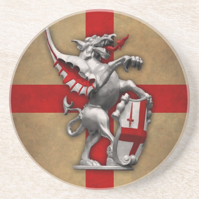 City of London Dragon Sandstone Coaster (Front)
