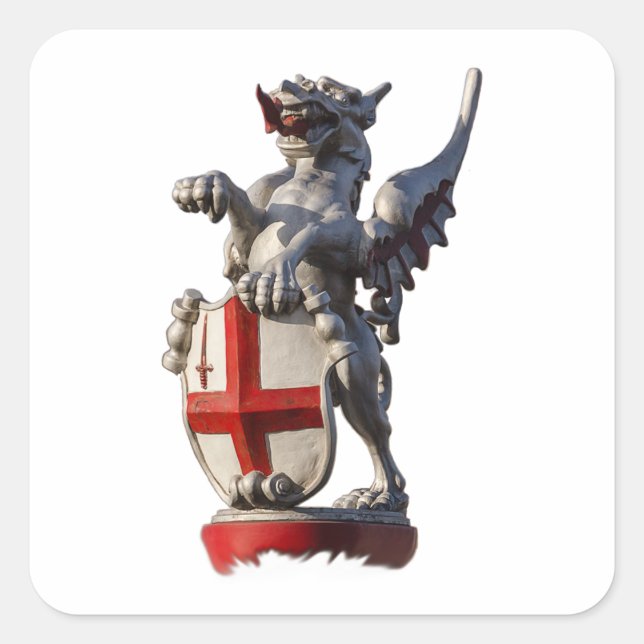 City of London Dragon Square Sticker (Front)