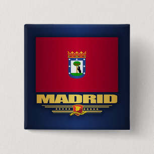 City of Madrid 2 Inch Square Button
