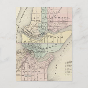 City of Menasha, City of Neenah Postcard