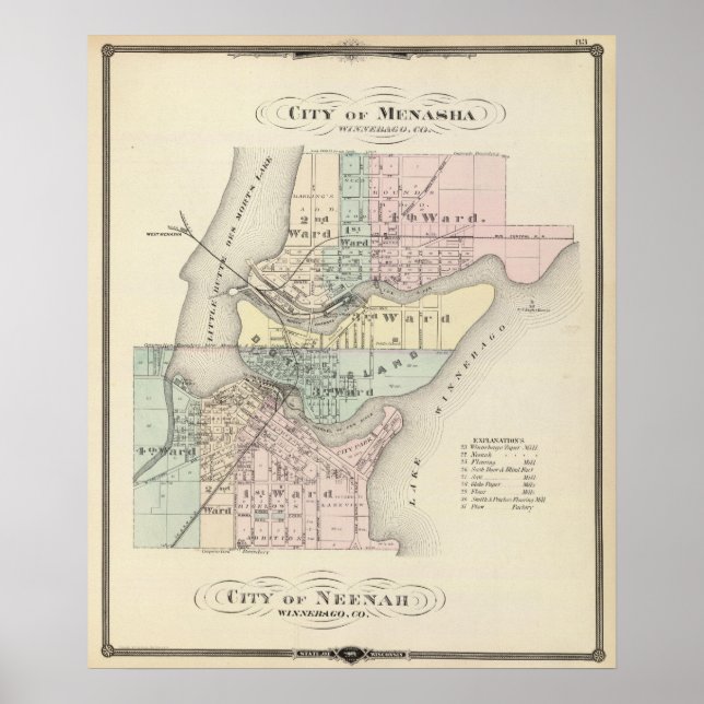 City of Menasha, City of Neenah Poster (Front)