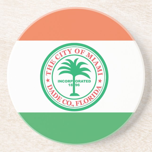 City of Miami flag Coaster (Front)