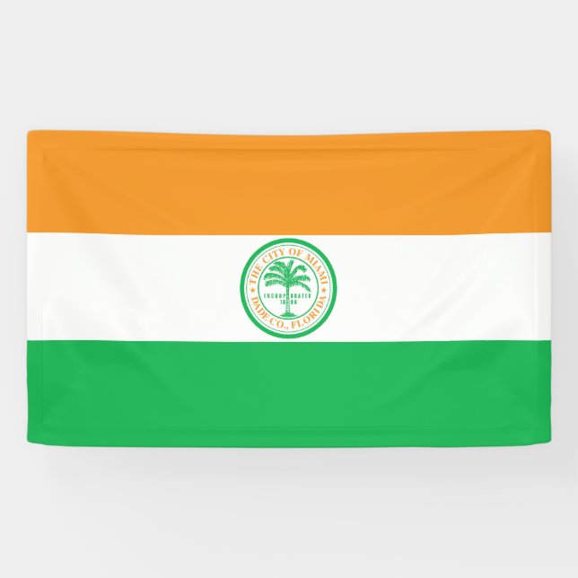 City of Miami (Florida) Flag Banner (Horizontal)