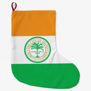 City of Miami (Florida) Flag Large Christmas Stocking