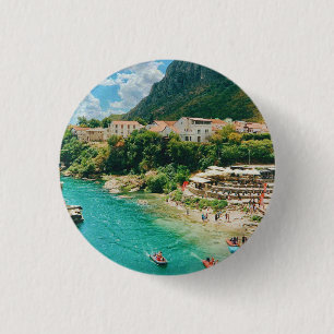 City of Mostar - Bosnia and Herzegovina 1 Inch Round Button