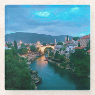 City of Mostar - Bosnia and Herzegovina Glass Coaster