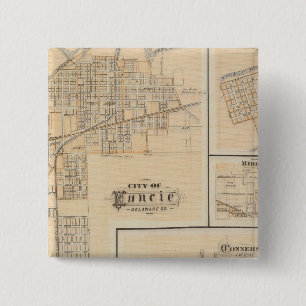 City of Muncie, Delaware Co with Yorktown 2 Inch Square Button