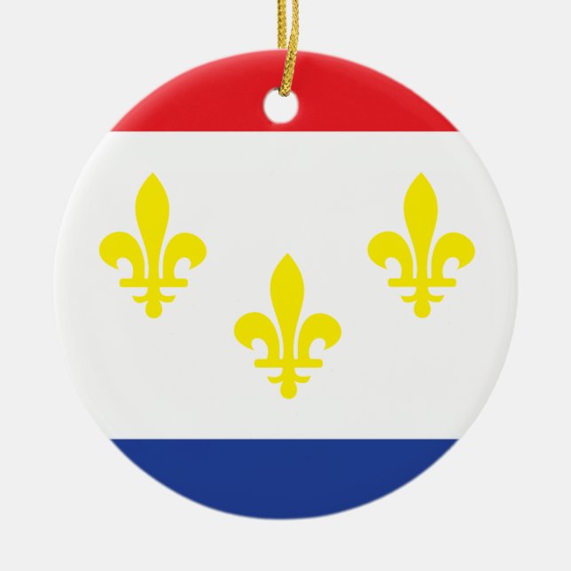 City of New Orleans flag Ceramic Ornament (Front)