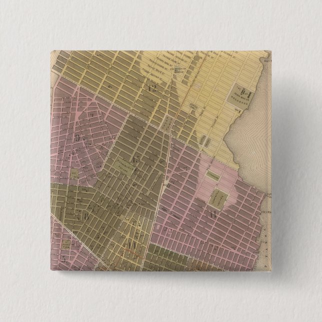 City of New York 2 Inch Square Button (Front)