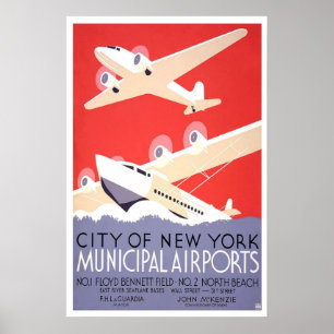 City of New York Municipal Airports Poster