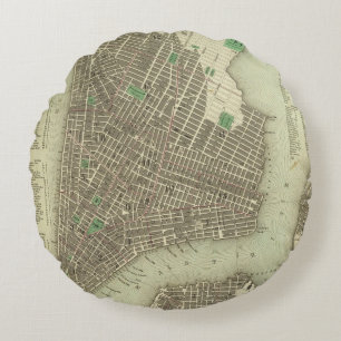 City Of New York Round Pillow