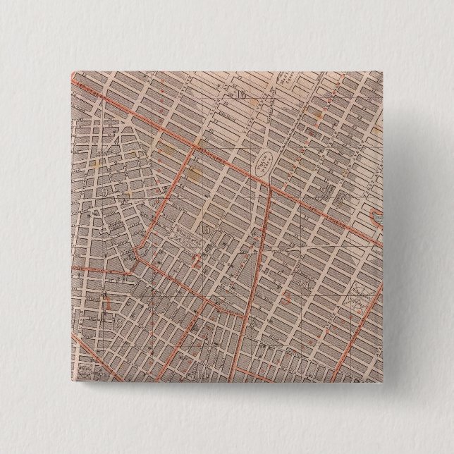 City of NY Atlas Map 2 Inch Square Button (Front)