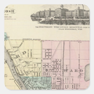 City of Oshkosh, county seat of Winnebago Co Square Sticker