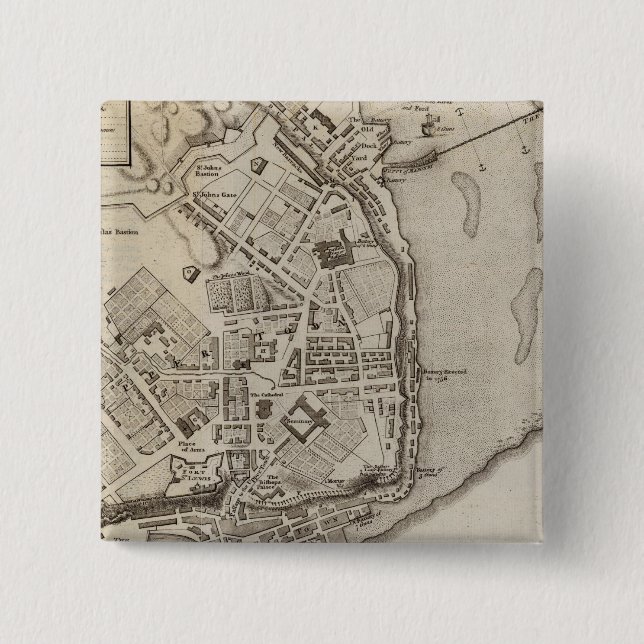 City of Quebec 2 Inch Square Button (Front)