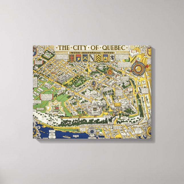 City of Quebec Map Canvas Print (Front)