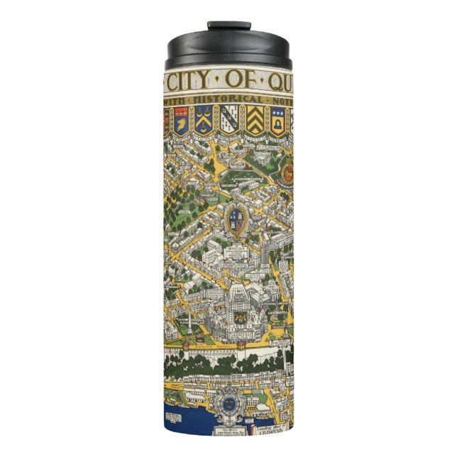 City of Quebec Map Thermal Tumbler (Front)