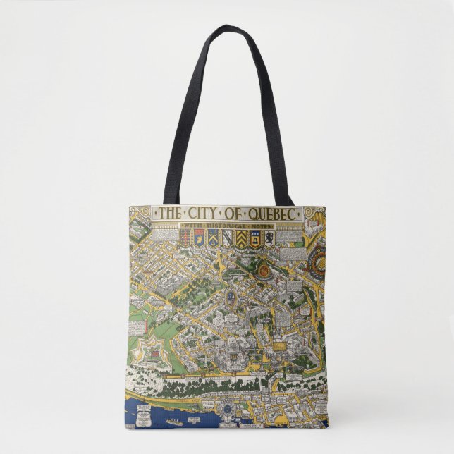 City of Quebec Map Tote Bag (Front)