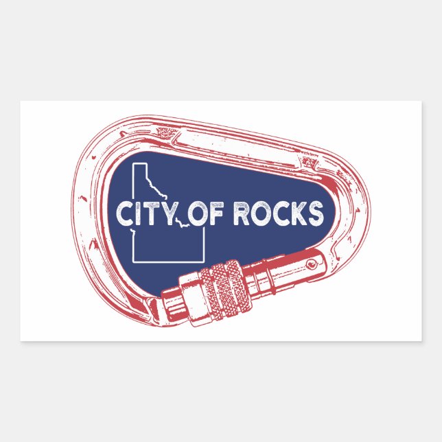 City Of Rocks Idaho Rock Climbing Carabiner Sticker (Front)