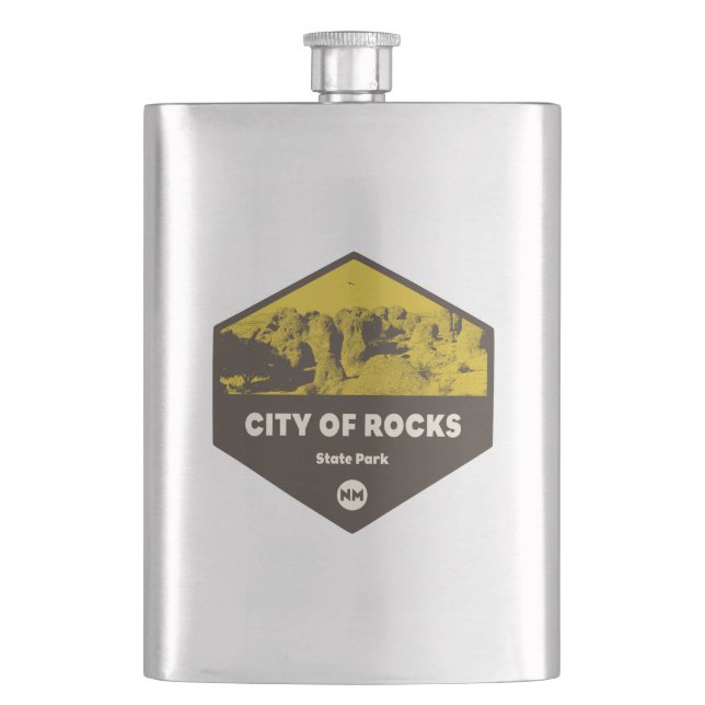 City of Rocks State Park New Mexico Hip Flask (Front)