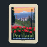 City of Roses | Portland, Oregon Magnet<br><div class="desc">Anderson Design Group is an award-winning illustration and design firm in Nashville,  Tennessee. Founder Joel Anderson directs a team of talented artists to create original poster art that looks like classic vintage advertising prints from the 1920s to the 1960s.</div>