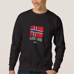 City Of Sandefjord Norway No Norwegian Flag Merch Sweatshirt