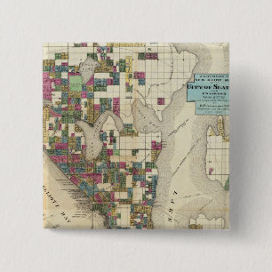 City Of Seattle And Environs 2 Inch Square Button