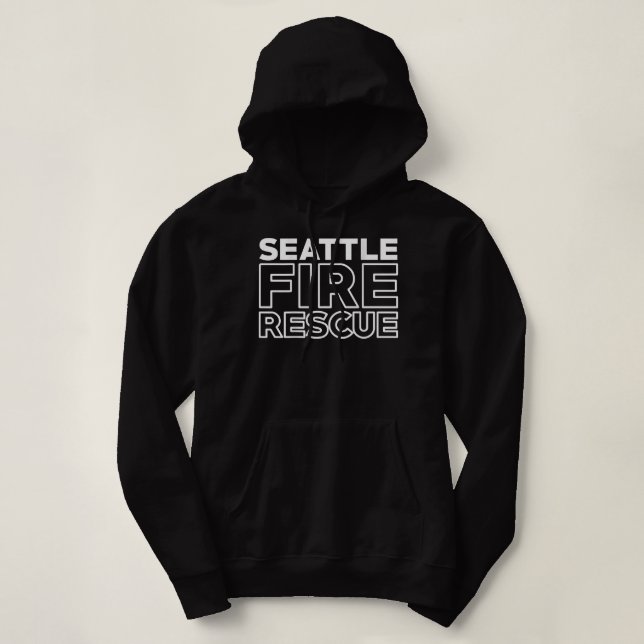 City of Seattle Fire Rescue Washington Firefighter Hoodie (Design Front)
